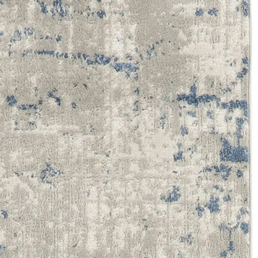 20' Gray And Ivory Abstract Runner Rug Photo 1