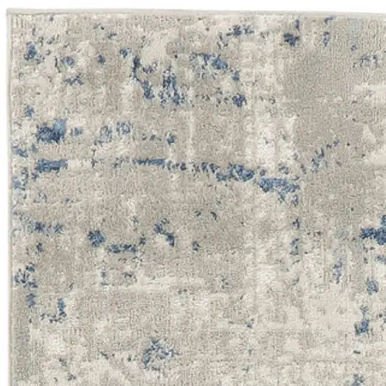 6' Gray And Ivory Abstract Runner Rug Photo 1