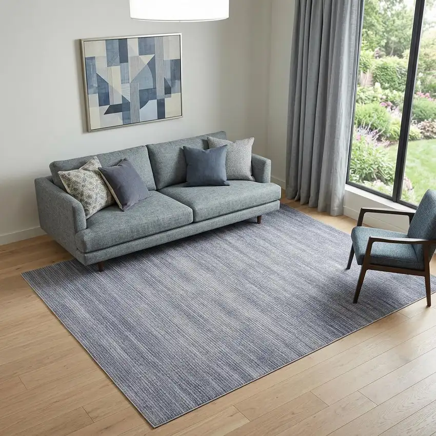 5' X 7' Gray and Ivory Abstract Power Loom Washable Non Skid Area Rug Photo 1