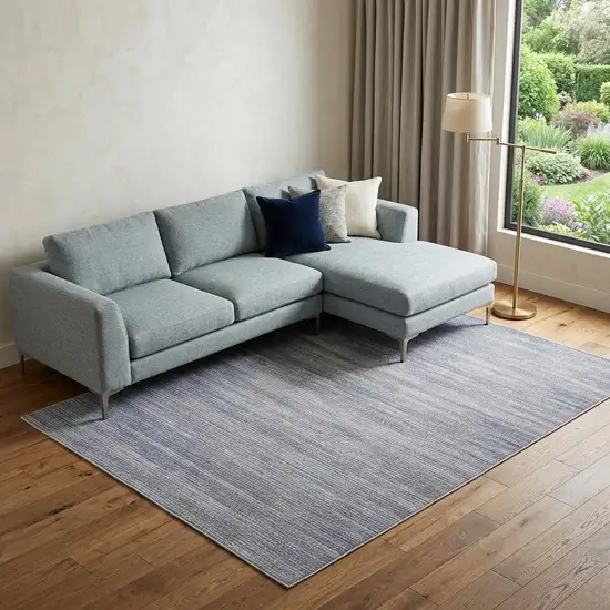 Gray and Ivory Abstract Power Loom Washable Non Skid Area Rug Photo 1