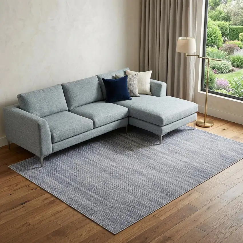 Gray and Ivory Abstract Power Loom Washable Non Skid Area Rug Photo 1