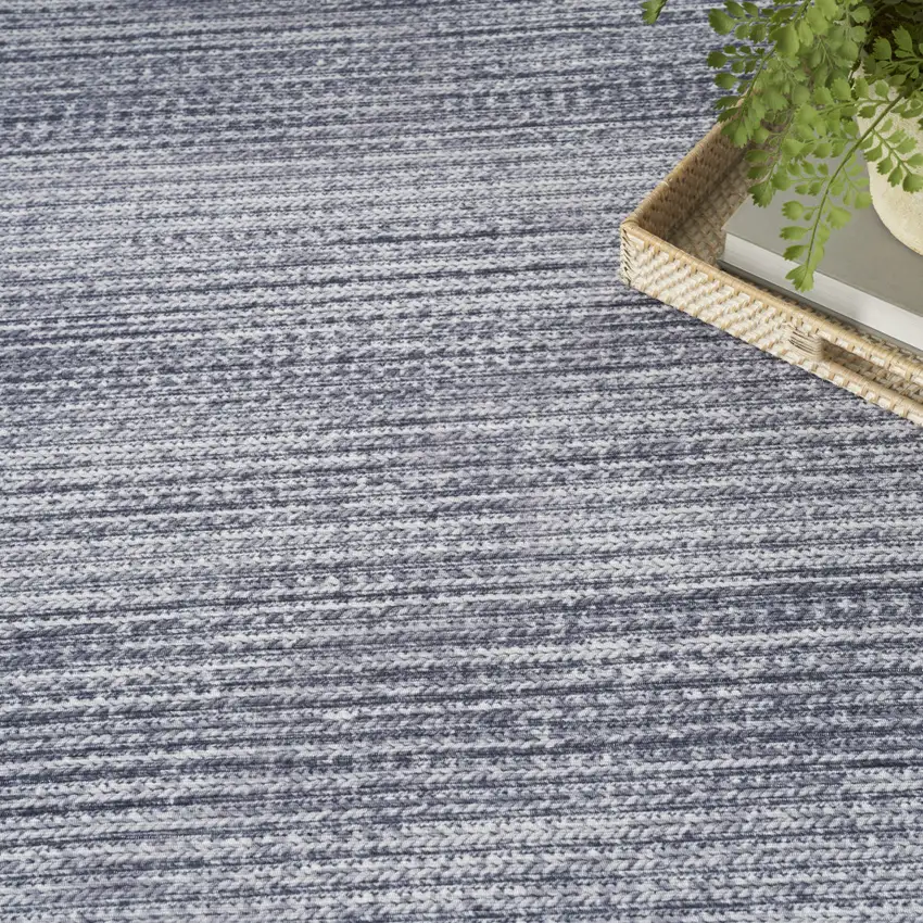 Gray and Ivory Abstract Power Loom Washable Non Skid Area Rug Photo 9