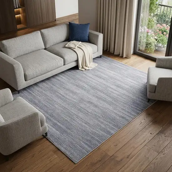 Gray and Ivory Abstract Power Loom Washable Non Skid Area Rug Photo 1