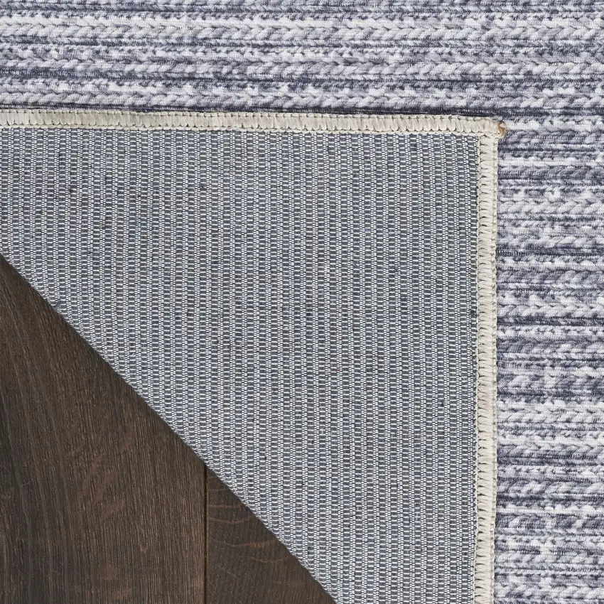Gray and Ivory Abstract Power Loom Washable Non Skid Area Rug Photo 9