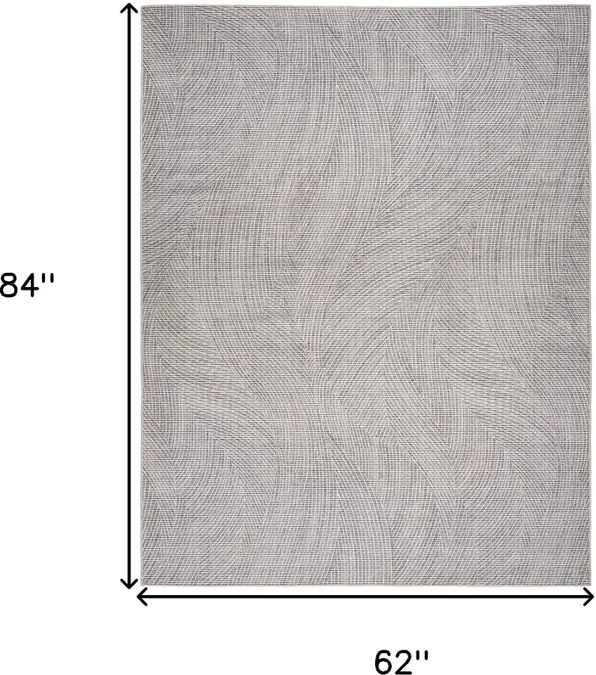 Gray and Ivory Abstract Power Loom Washable Non Skid Area Rug Photo 7