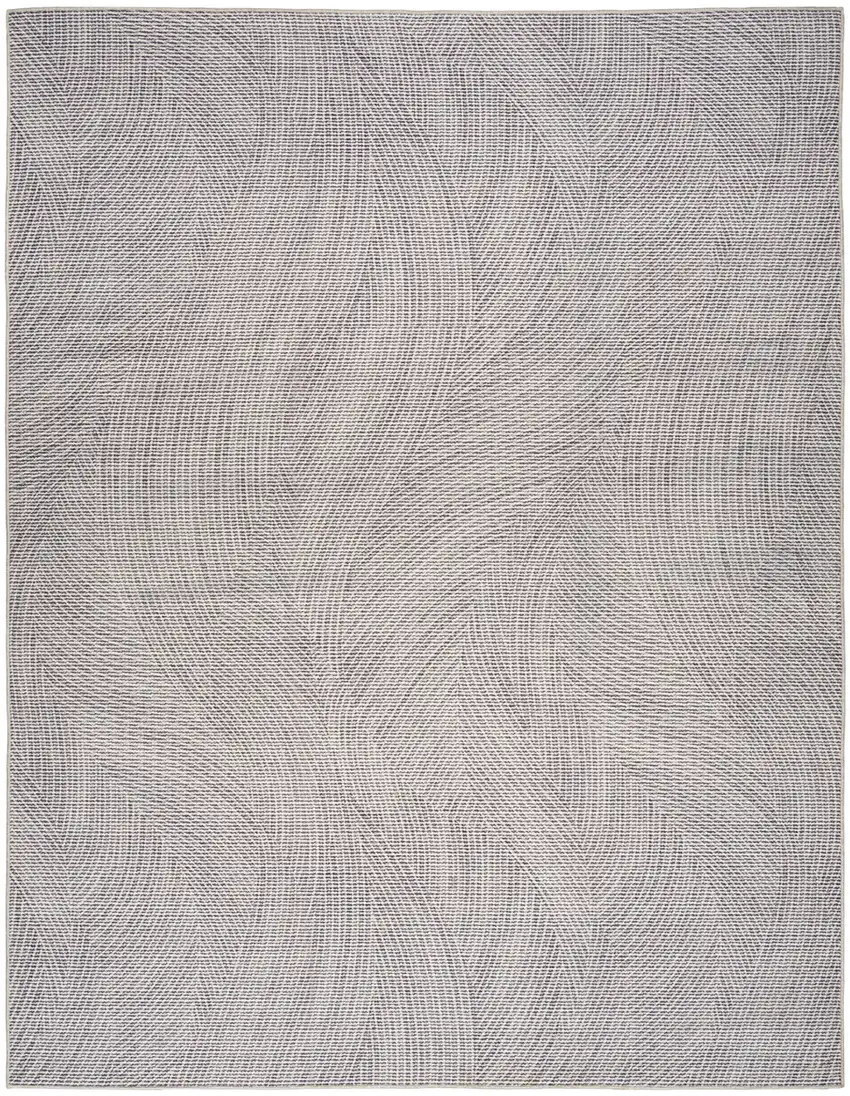 Gray and Ivory Abstract Power Loom Washable Non Skid Area Rug Photo 1