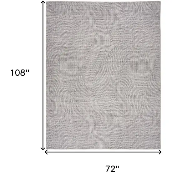 Gray and Ivory Abstract Power Loom Washable Non Skid Area Rug Photo 7