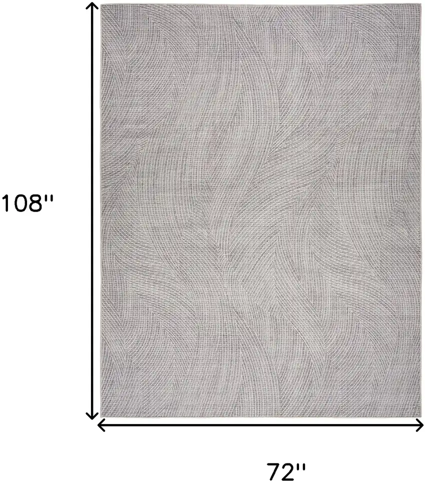 Gray and Ivory Abstract Power Loom Washable Non Skid Area Rug Photo 7