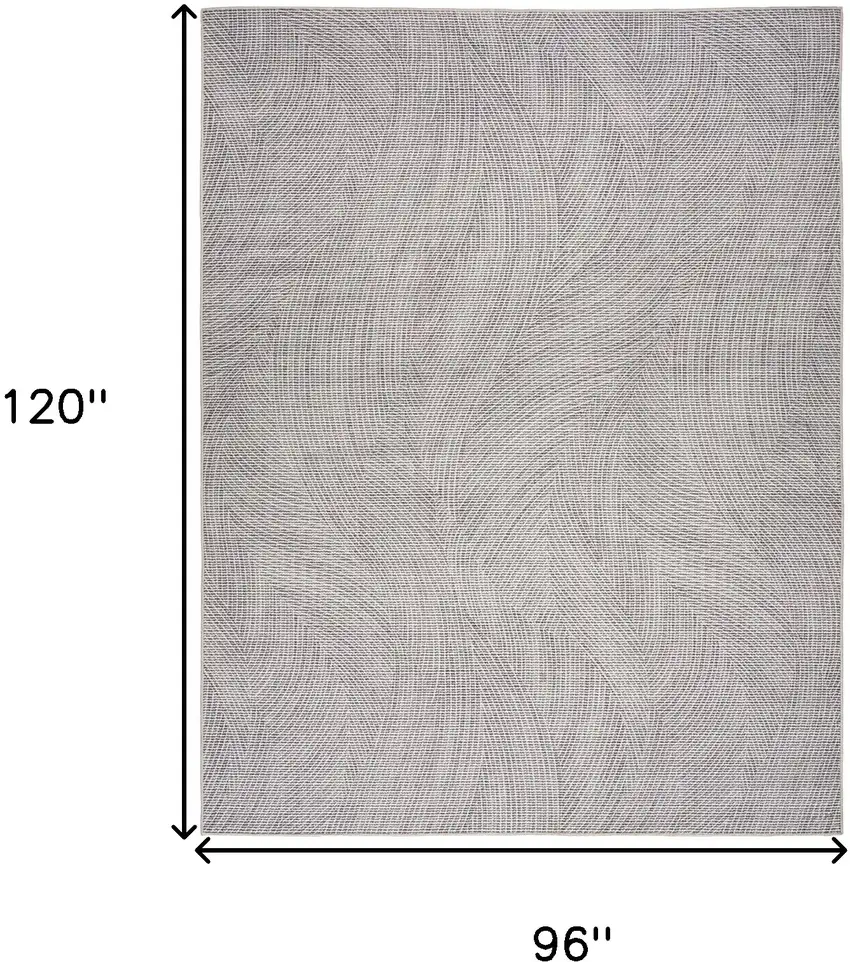 Gray and Ivory Abstract Power Loom Washable Non Skid Area Rug Photo 3
