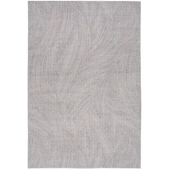 Gray and Ivory Abstract Power Loom Washable Non Skid Area Rug Photo 2