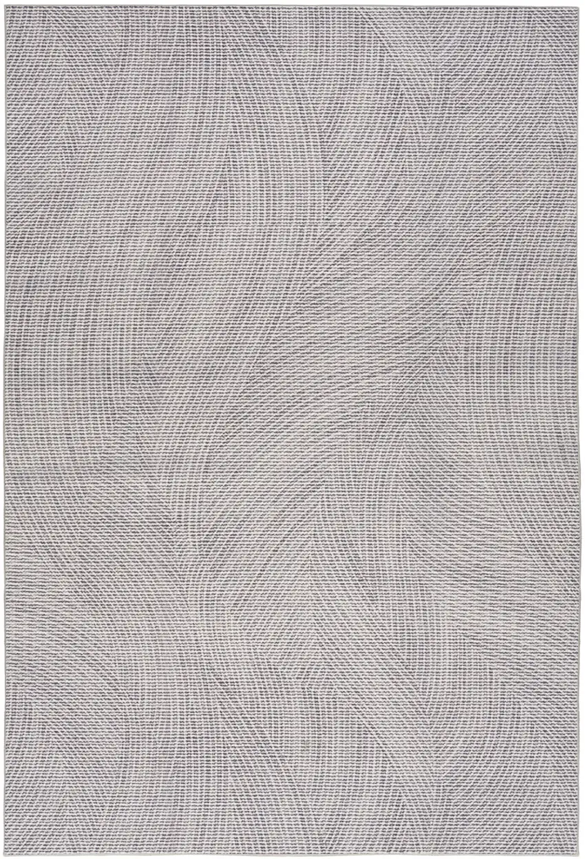 Gray and Ivory Abstract Power Loom Washable Non Skid Area Rug Photo 2