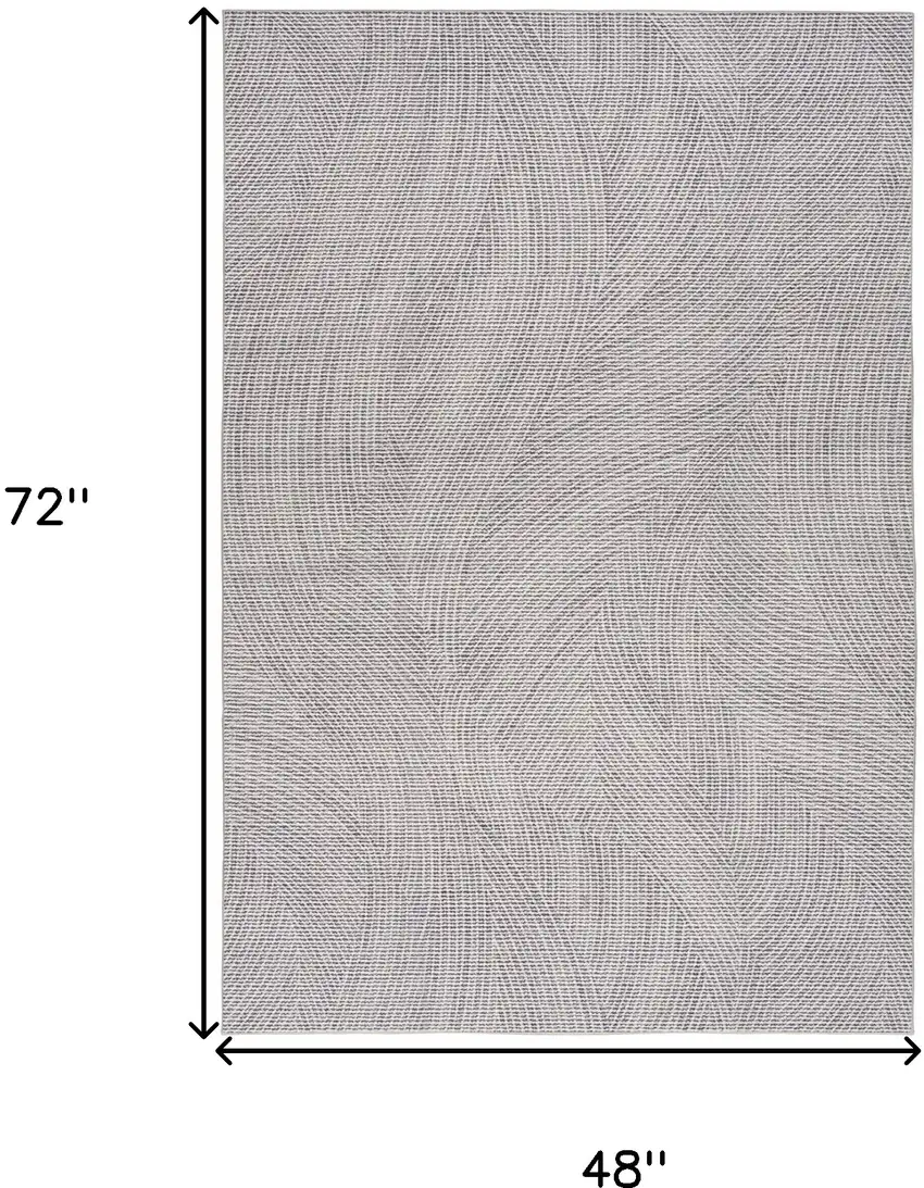 Gray and Ivory Abstract Power Loom Washable Non Skid Area Rug Photo 3