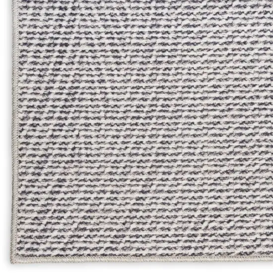 Gray and Ivory Abstract Power Loom Washable Non Skid Area Rug Photo 9
