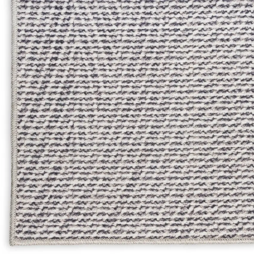 Gray and Ivory Abstract Power Loom Washable Non Skid Area Rug Photo 9