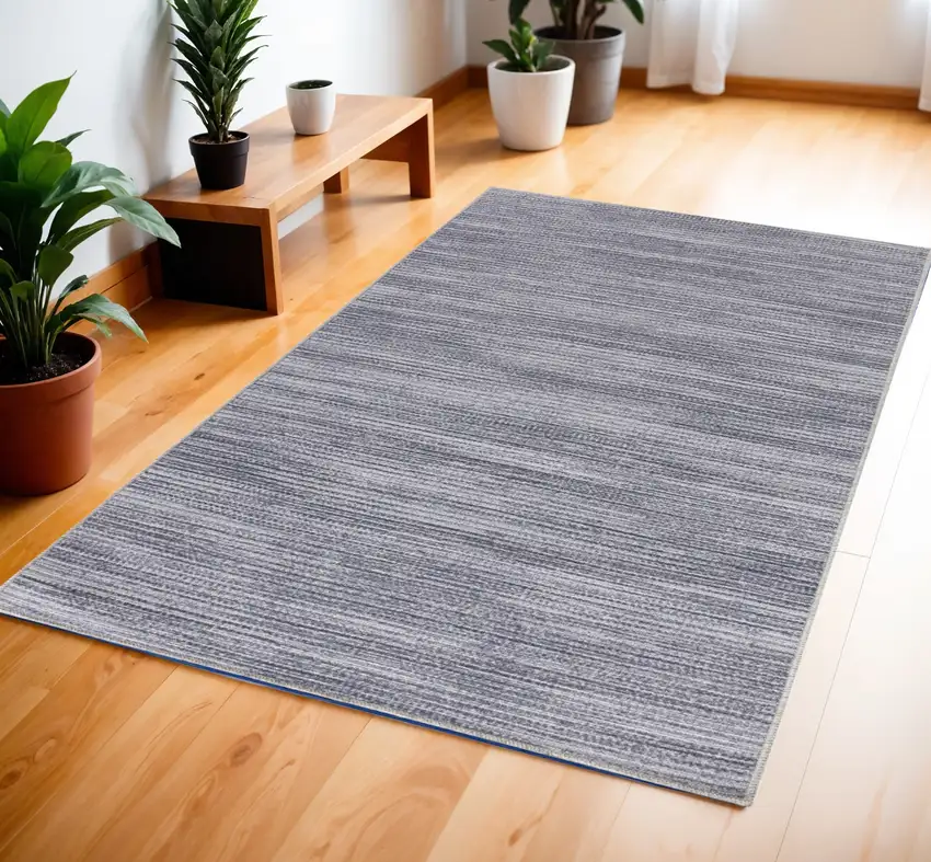 Gray and Ivory Abstract Power Loom Washable Non Skid Area Rug Photo 1