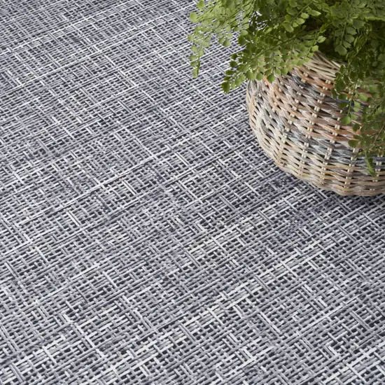 Gray and Ivory Abstract Power Loom Washable Non Skid Area Rug Photo 9
