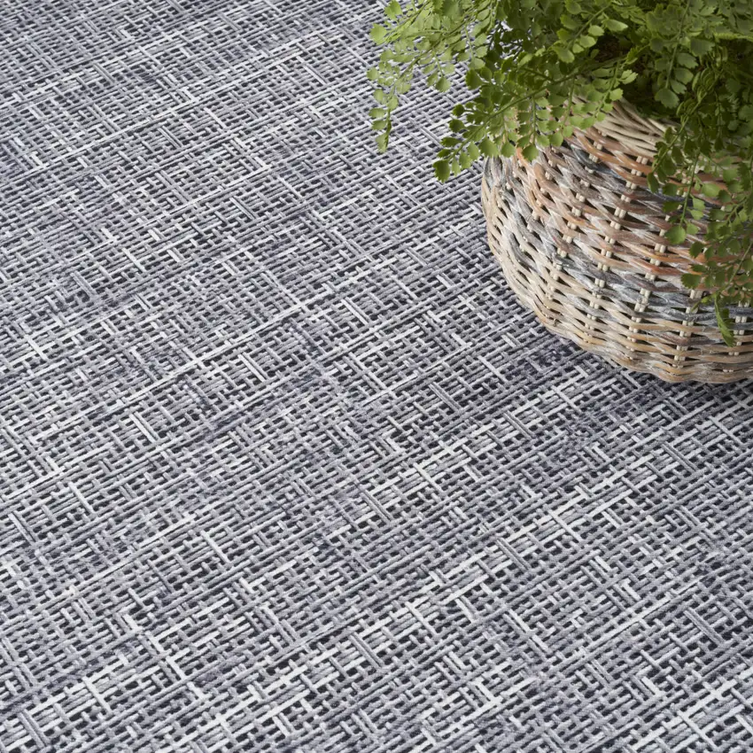 Gray and Ivory Abstract Power Loom Washable Non Skid Area Rug Photo 9