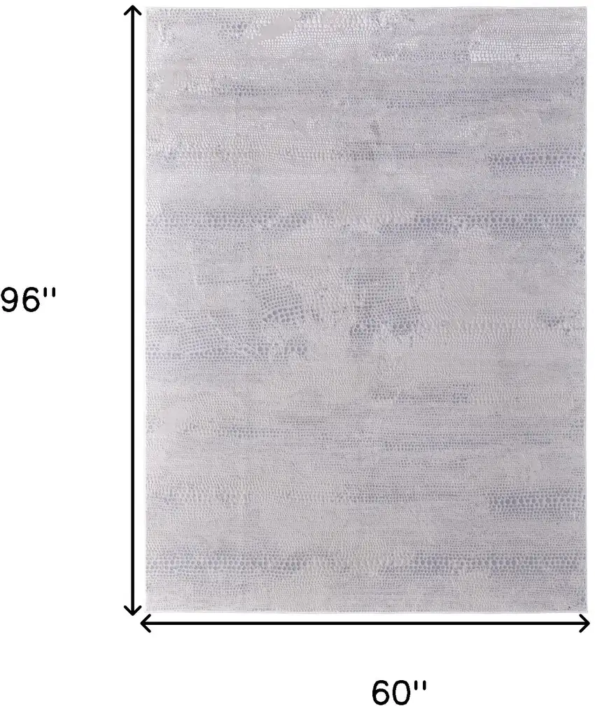Gray and Ivory Abstract Power Loom Worn Faded Area Rug Photo 8