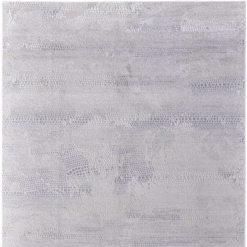 Gray and Ivory Abstract Power Loom Worn Faded Area Rug Photo 2