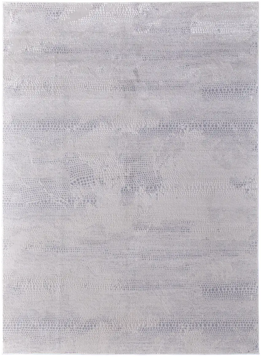 Gray and Ivory Abstract Power Loom Worn Faded Area Rug Photo 1