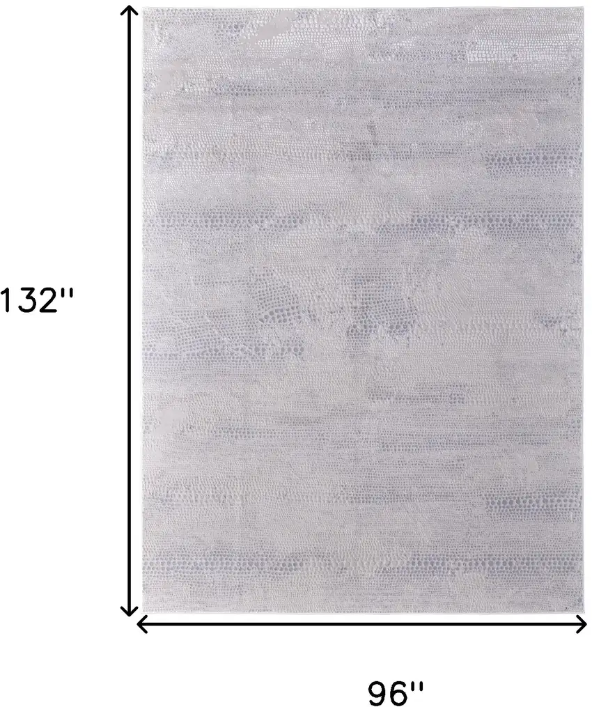 Gray and Ivory Abstract Power Loom Worn Faded Area Rug Photo 8