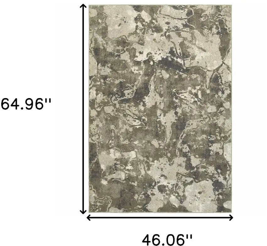 Gray And Ivory Abstract Spatter Area Rug Photo 3