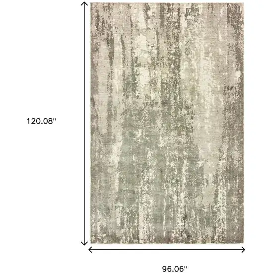 Gray And Ivory Abstract Hand Loomed Distressed Area Rug Photo 3