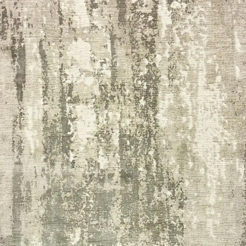 Gray And Ivory Abstract Hand Loomed Distressed Area Rug Photo 4