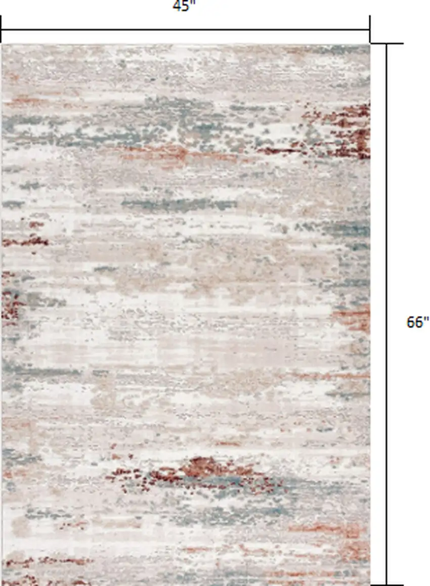 Gray and Ivory Abstract Stria Area Rug Photo 2