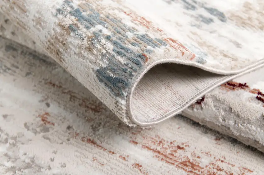 Gray and Ivory Abstract Stria Area Rug Photo 1