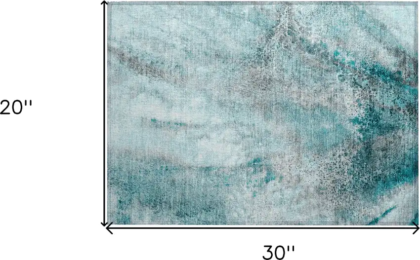 Gray and Ivory Abstract Washable Non Skid Indoor Outdoor Area Rug Photo 3