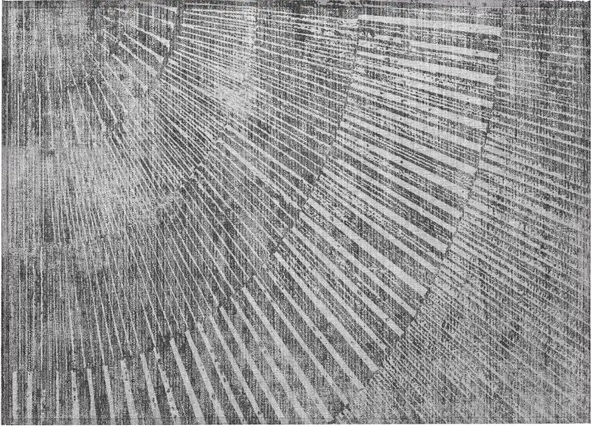 Gray and Ivory Abstract Washable Non Skid Indoor Outdoor Area Rug Photo 5
