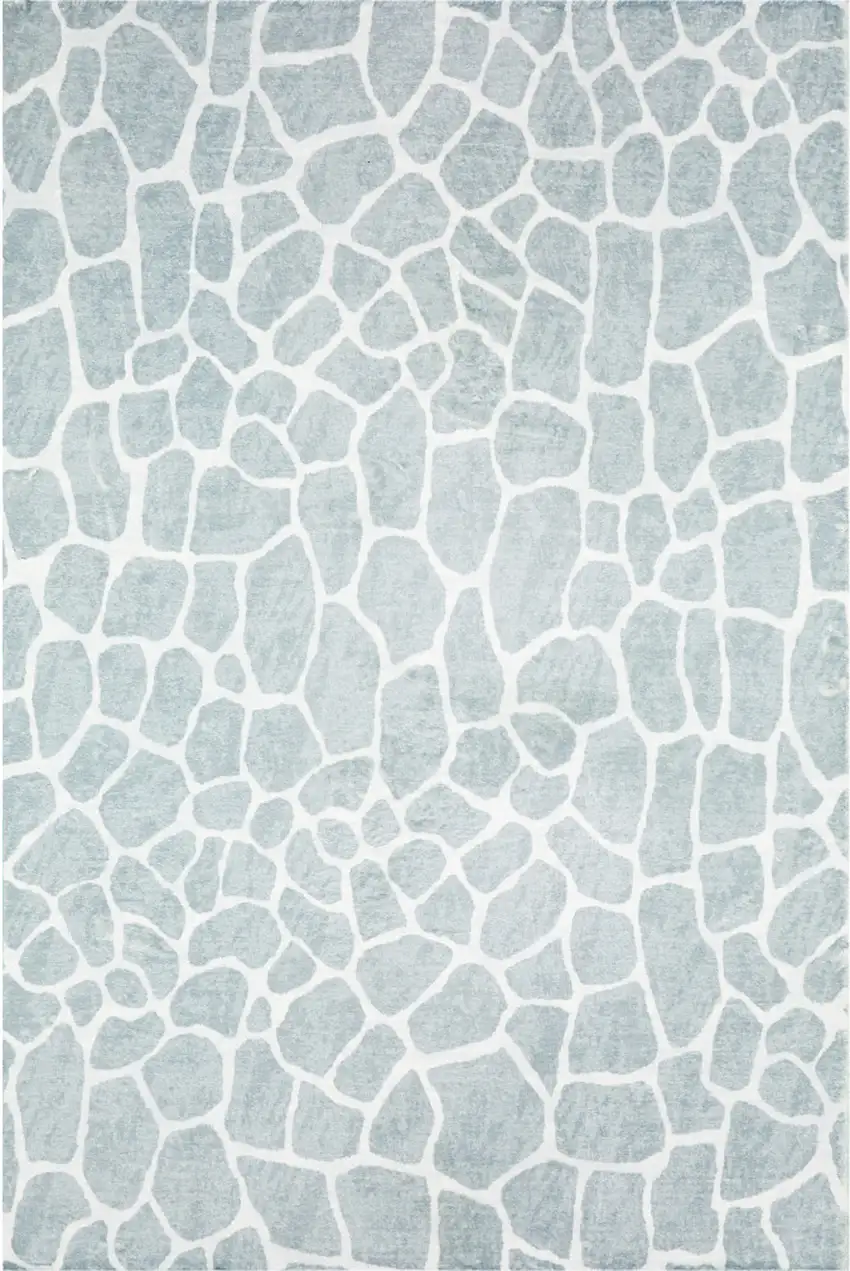 Gray and Ivory Animal Print Handmade Non Skid Area Rug Photo 2