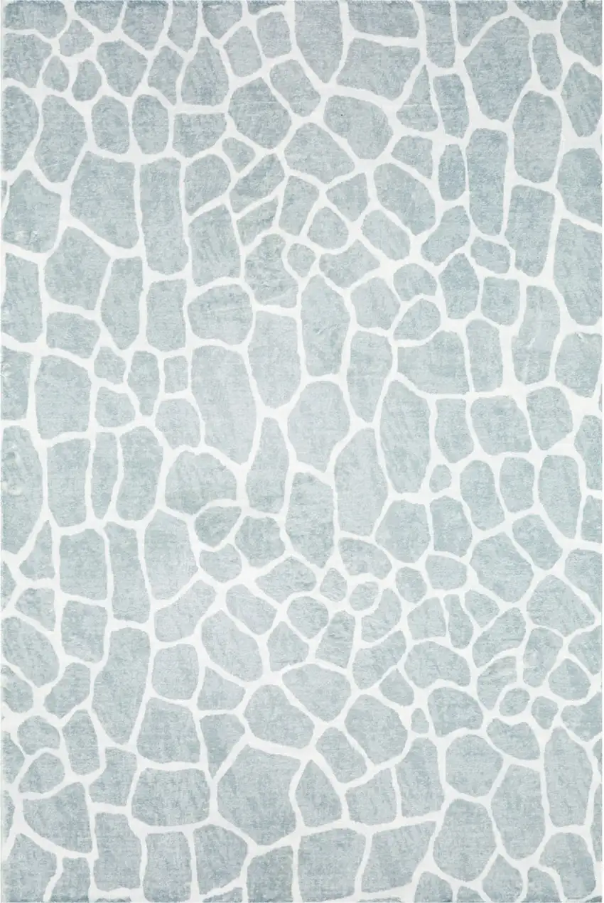 Gray and Ivory Animal Print Handmade Non Skid Area Rug Photo 4