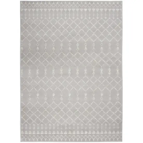 Gray and Ivory Berber Pattern Area Rug Photo 1