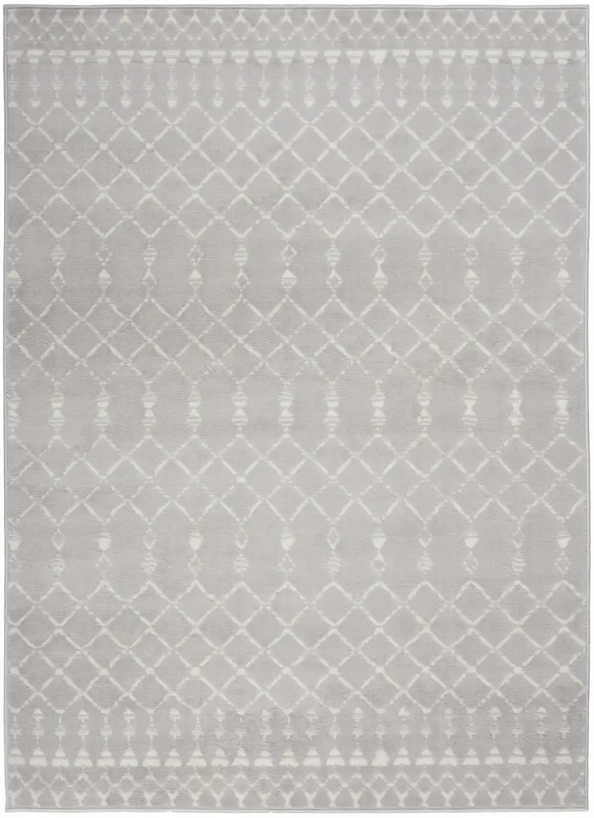 Gray and Ivory Berber Pattern Area Rug Photo 1