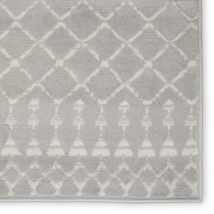 Gray and Ivory Berber Pattern Area Rug Photo 9