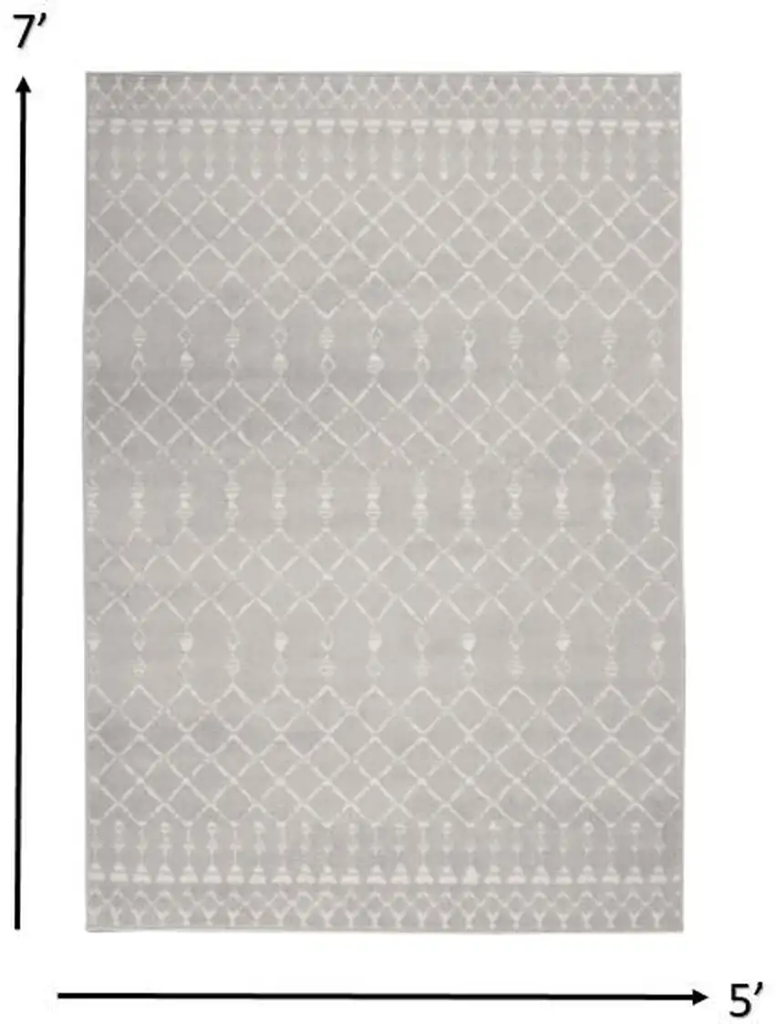 Gray and Ivory Berber Pattern Area Rug Photo 6