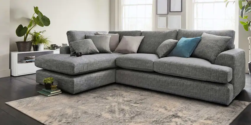Gray and Ivory Damask Area Rug Photo 6