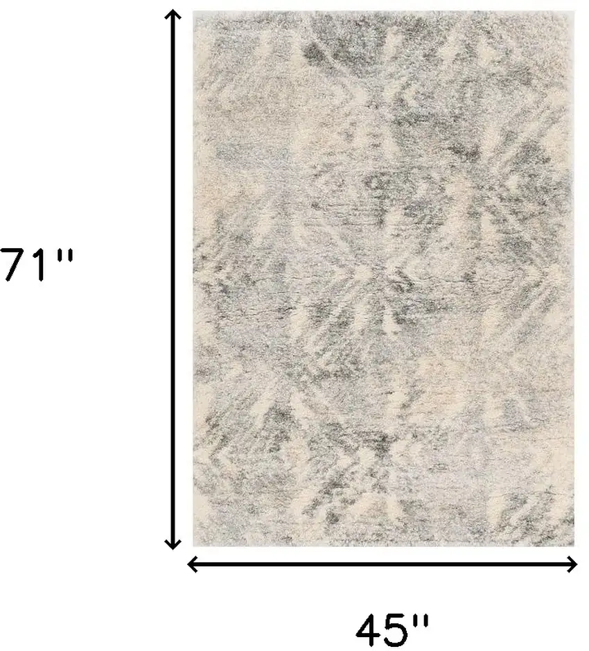 Gray and Ivory Damask Area Rug Photo 3