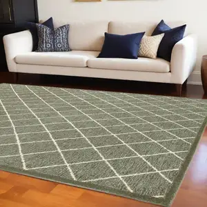 Photo of Gray and Ivory Diamond Indoor Area Rug