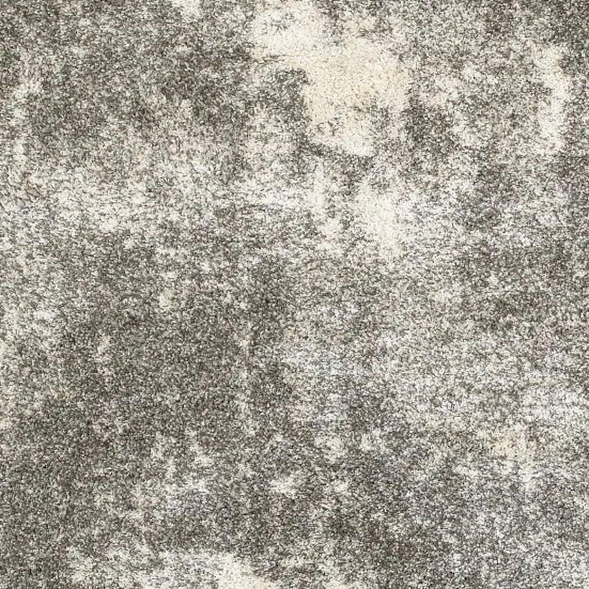 Gray And Ivory Distressed Abstract Area Rug Photo 4