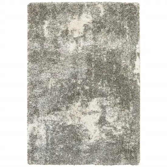 Gray And Ivory Distressed Abstract Area Rug Photo 5