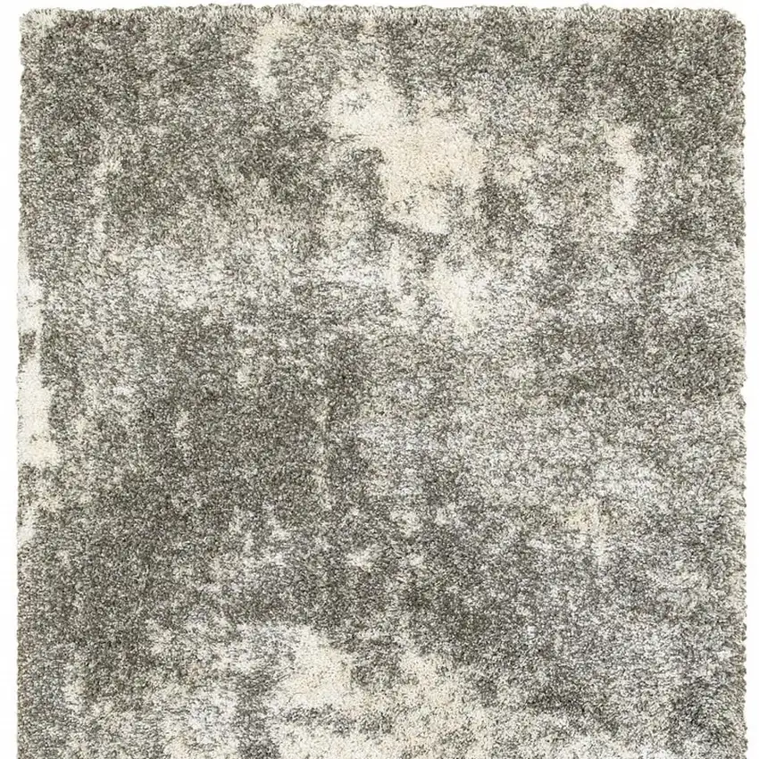 Gray And Ivory Distressed Abstract Area Rug Photo 4