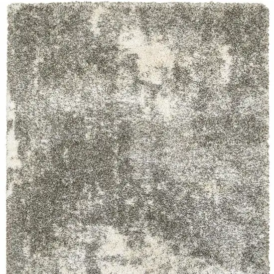 Gray And Ivory Distressed Abstract Area Rug Photo 5