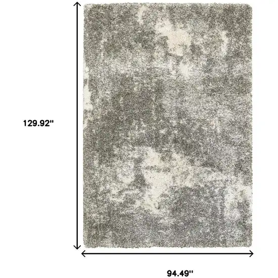 Gray And Ivory Distressed Abstract Area Rug Photo 3