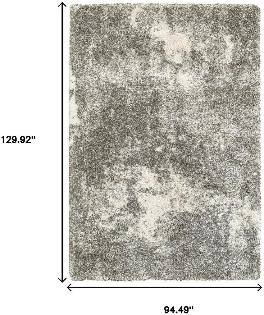 Gray And Ivory Distressed Abstract Area Rug Photo 3