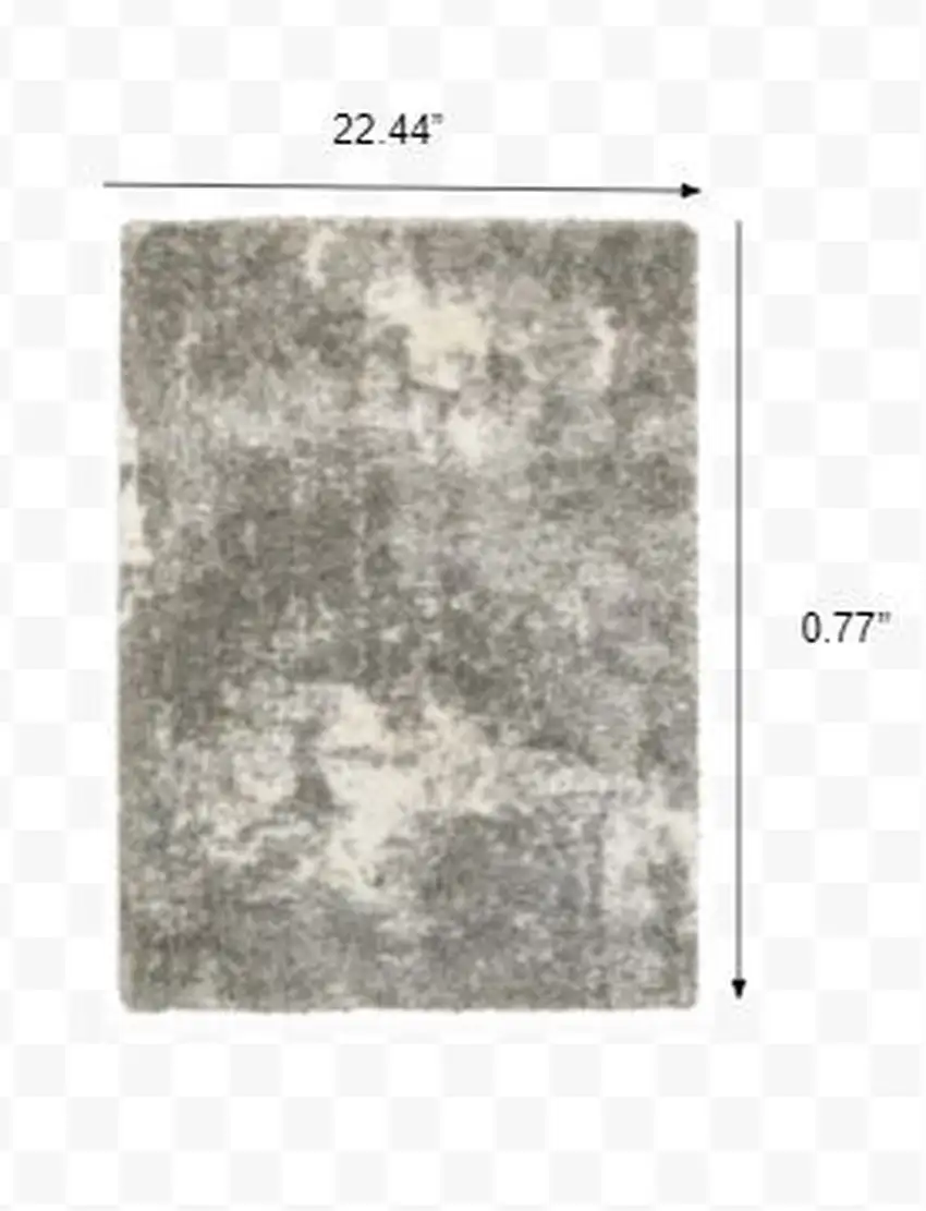 Gray and Ivory Distressed Abstract Scatter Rug Photo 2