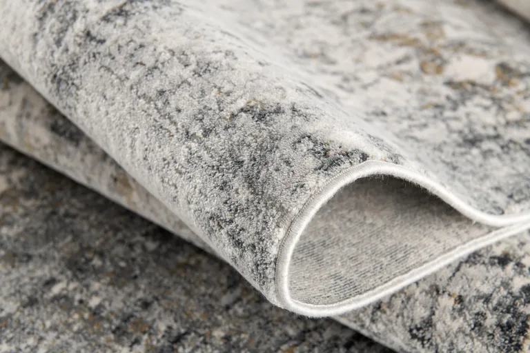 Gray and Ivory Distressed Area Rug Photo 4