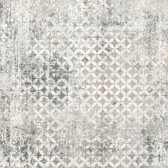 Gray And Ivory Distressed Area Rug Photo 4